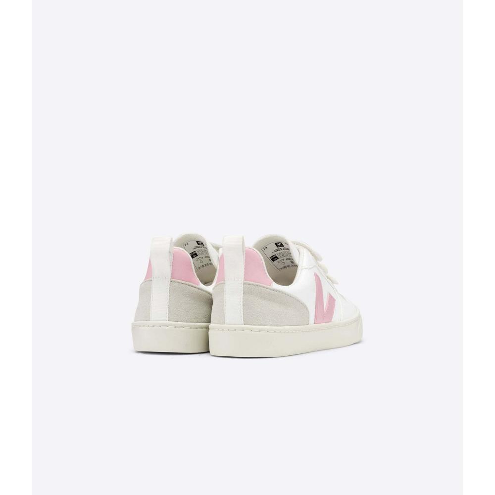 Veja V-10 STRAPS CWL Schoenen Kinderen White/Pink | BE 801KOR